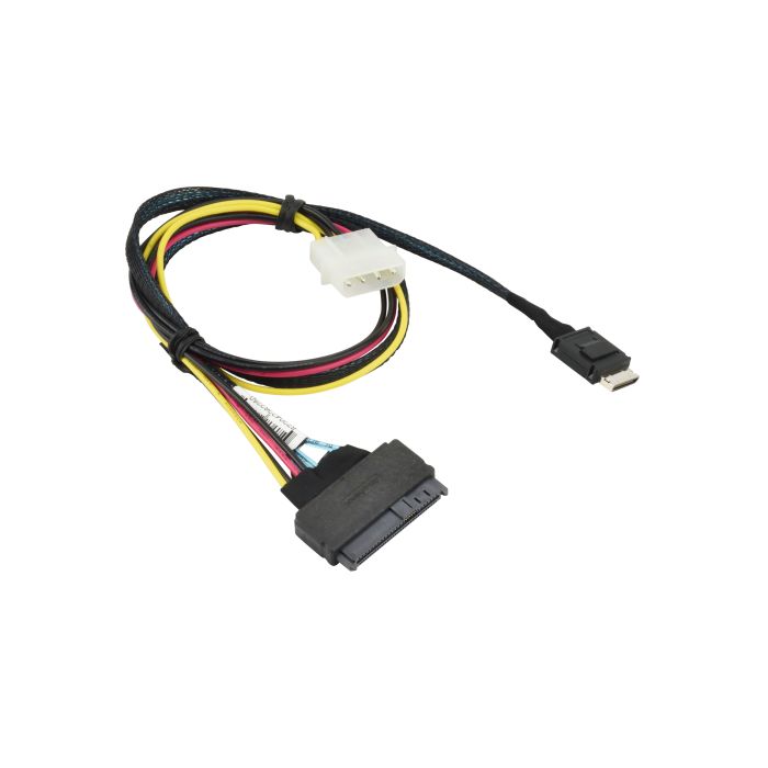 Supermicro CBL-SAST-0956 55cm OCuLink SFF-8611 (x4) to U.2 PCIE x4 SFF-8639  with Power Cable