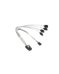Supermicro Internal MiniSAS to 4 SATA 23cm with Sideband 25cm Cable (CBL-0118L-03)
