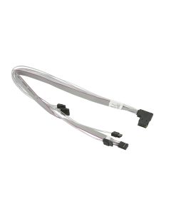 Supermicro Internal Right Angle MiniSAS to 4 SATA 52/42/41/51cm with Sideband 52cm Cable (CBL-SAST-0654)