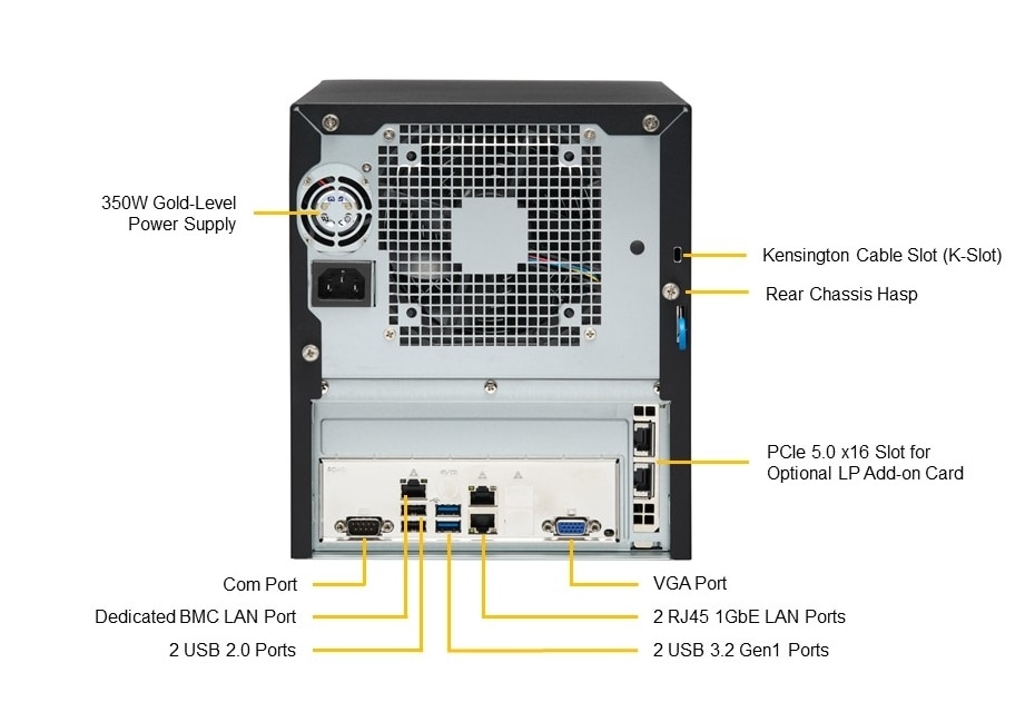 SYS-521R-T Rear