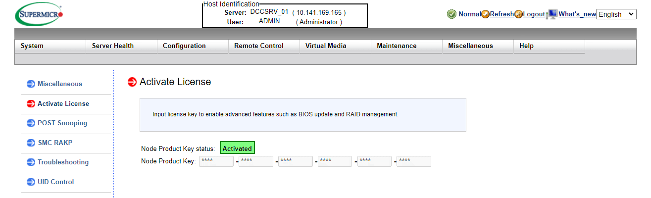 IPMI Web GUI