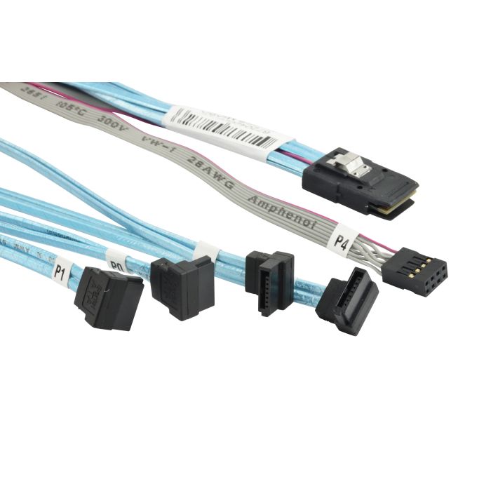 Supermicro Internal MiniSAS SFF-8087 to 4 SATA Right Angle 50/50