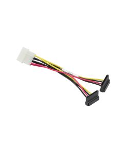 Supermicro 15cm 4-Pin Peripheral Connector to 2 Right Angle SATA Power Extension Cable (CBL-0082L)