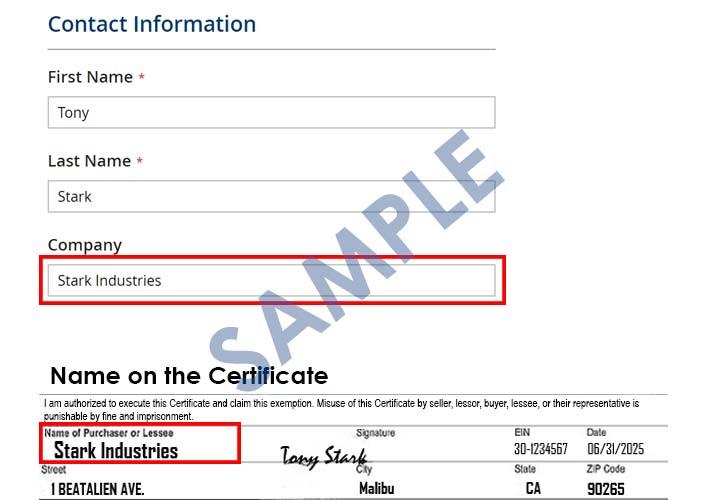 Checkout billing info